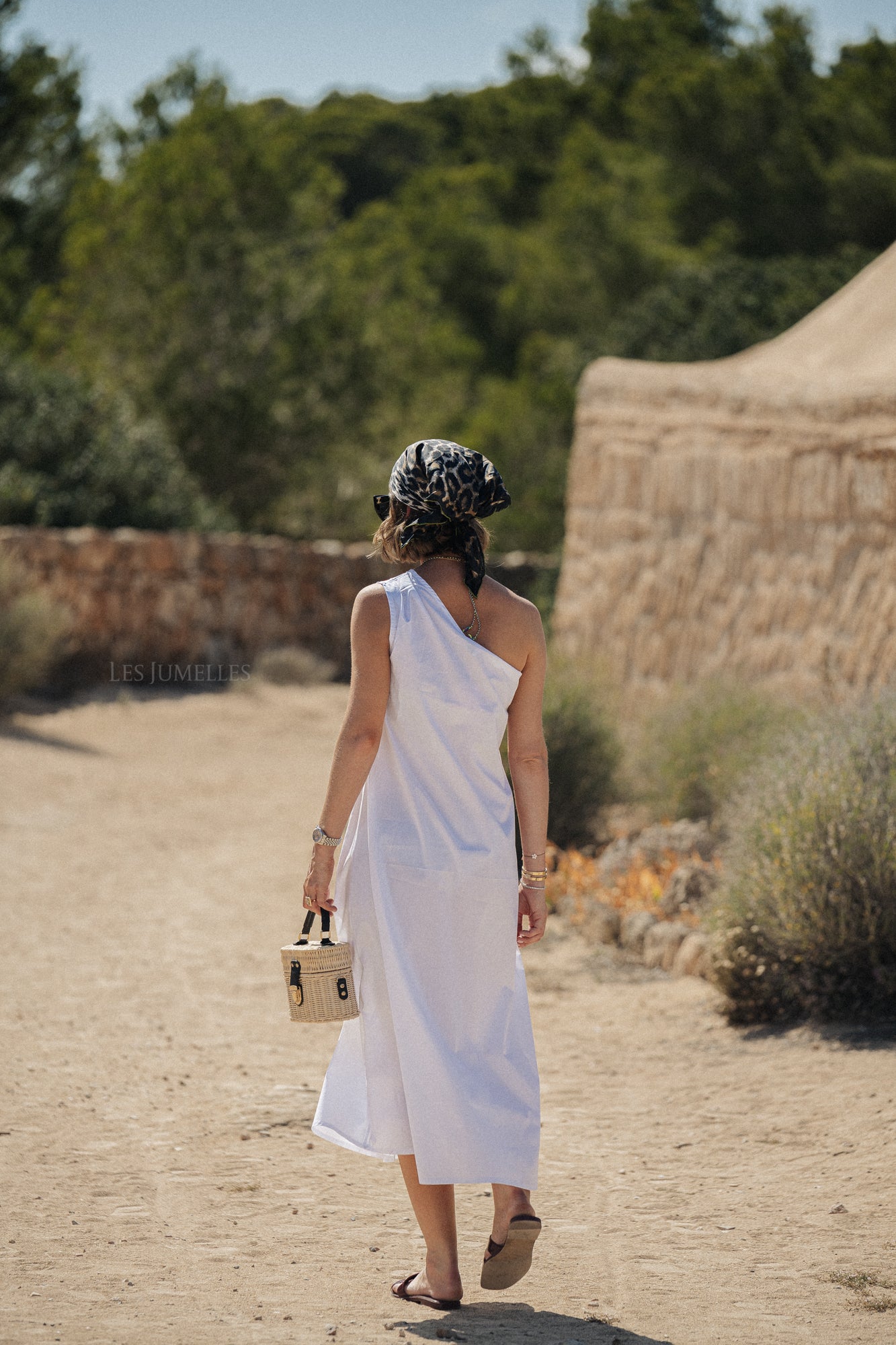 Sarah one shoulder maxi dress white