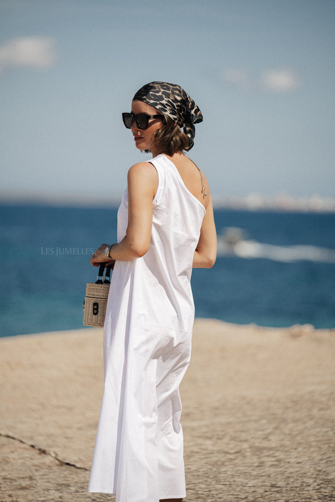 Sarah one shoulder maxi dress white