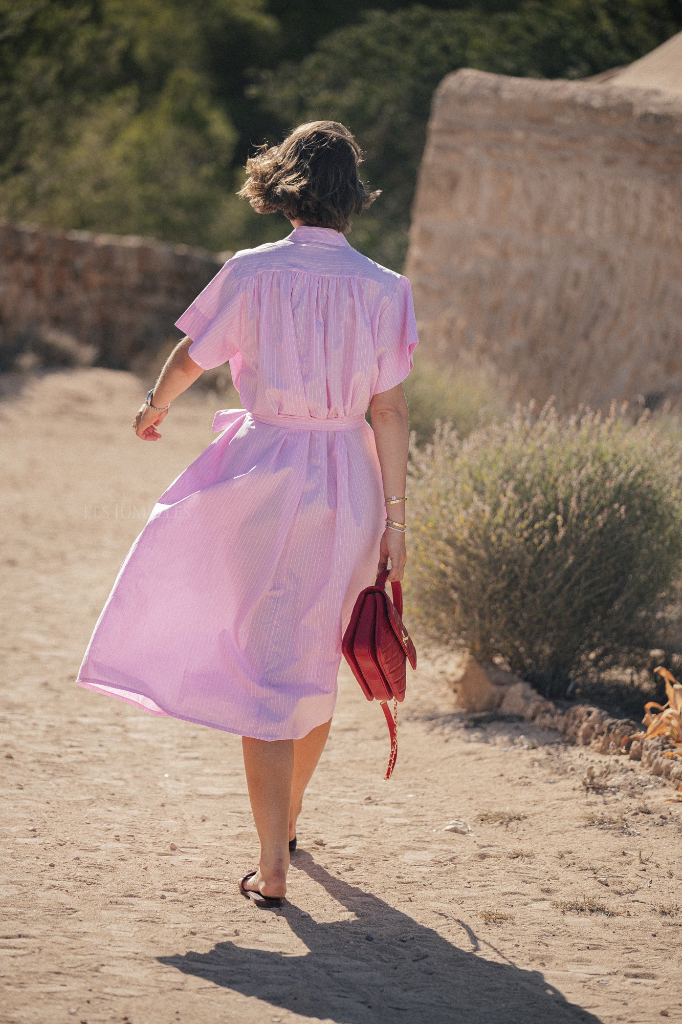 Esmee striped maxi dress pink