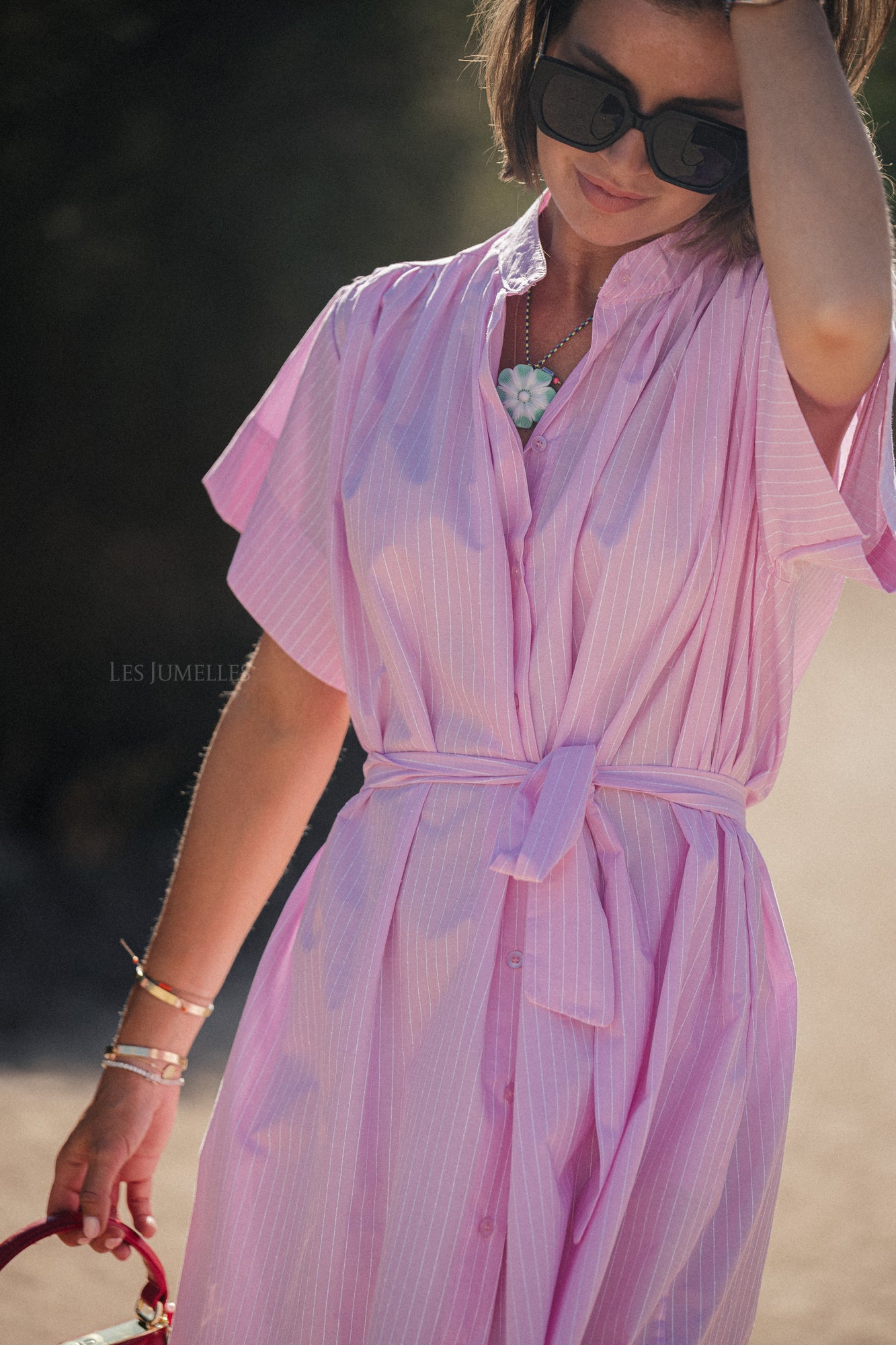 Esmee striped maxi dress pink