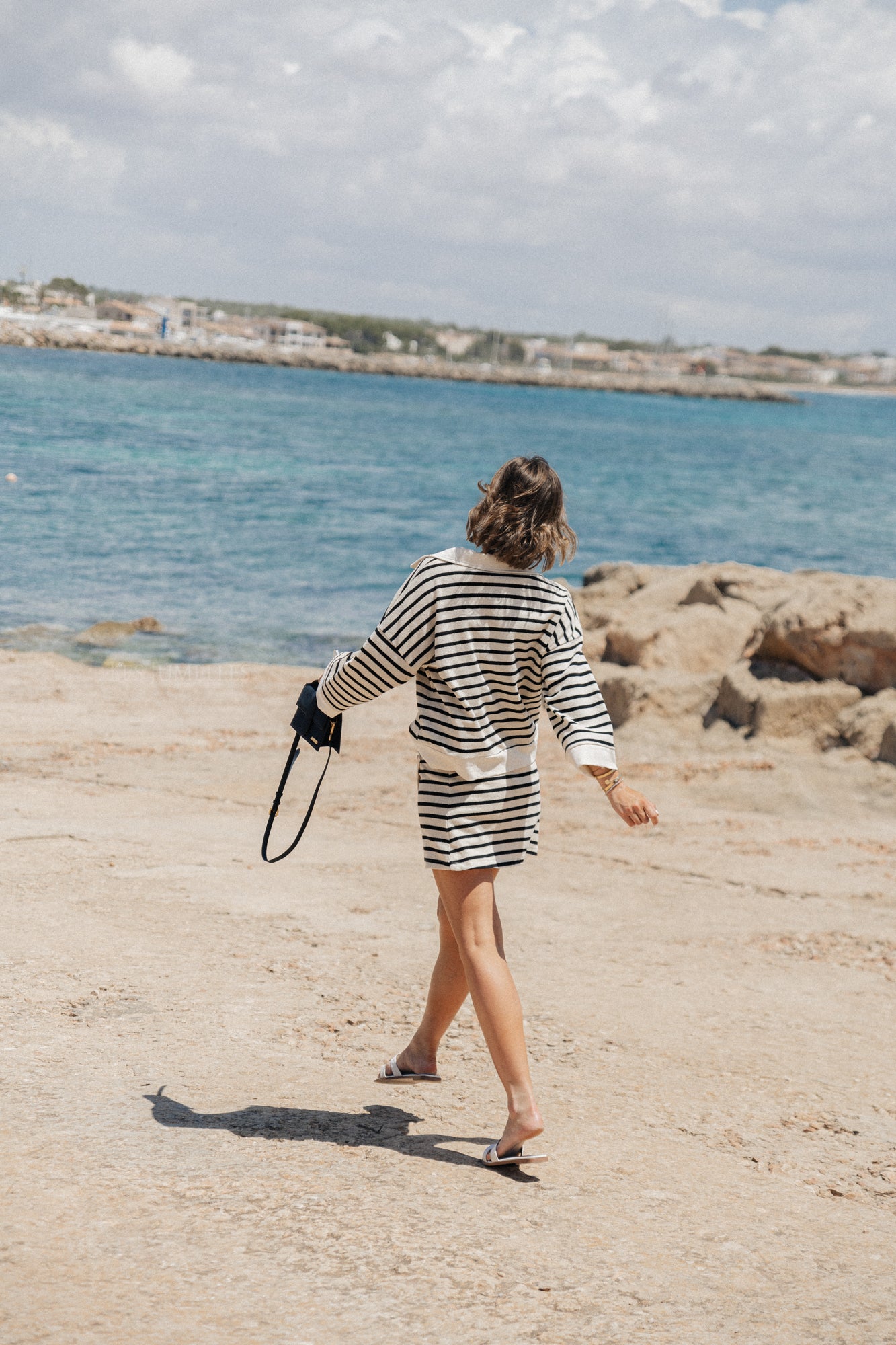 Suri striped skirt ecru/black