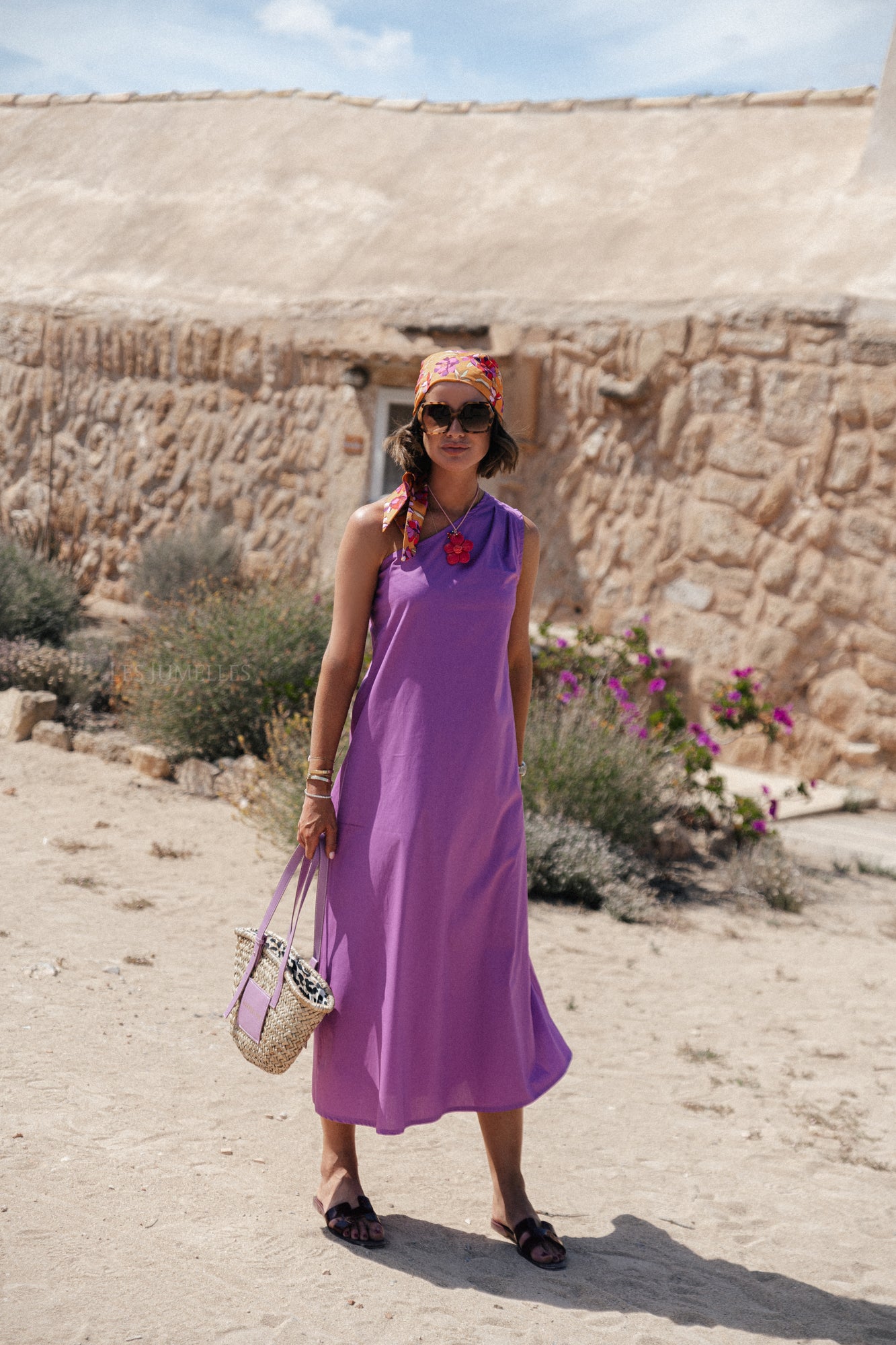 Sarah one shoulder maxi dress orchid