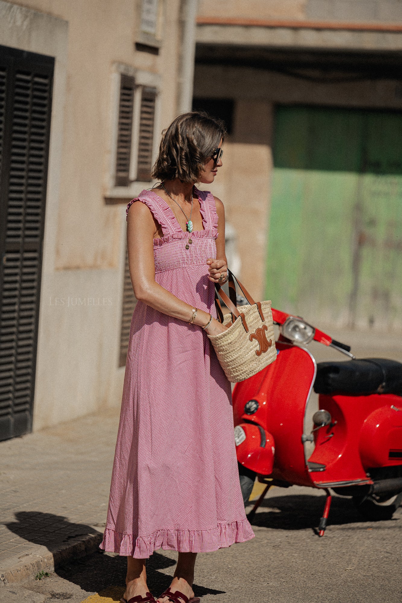 Susie seersucker dress red checks