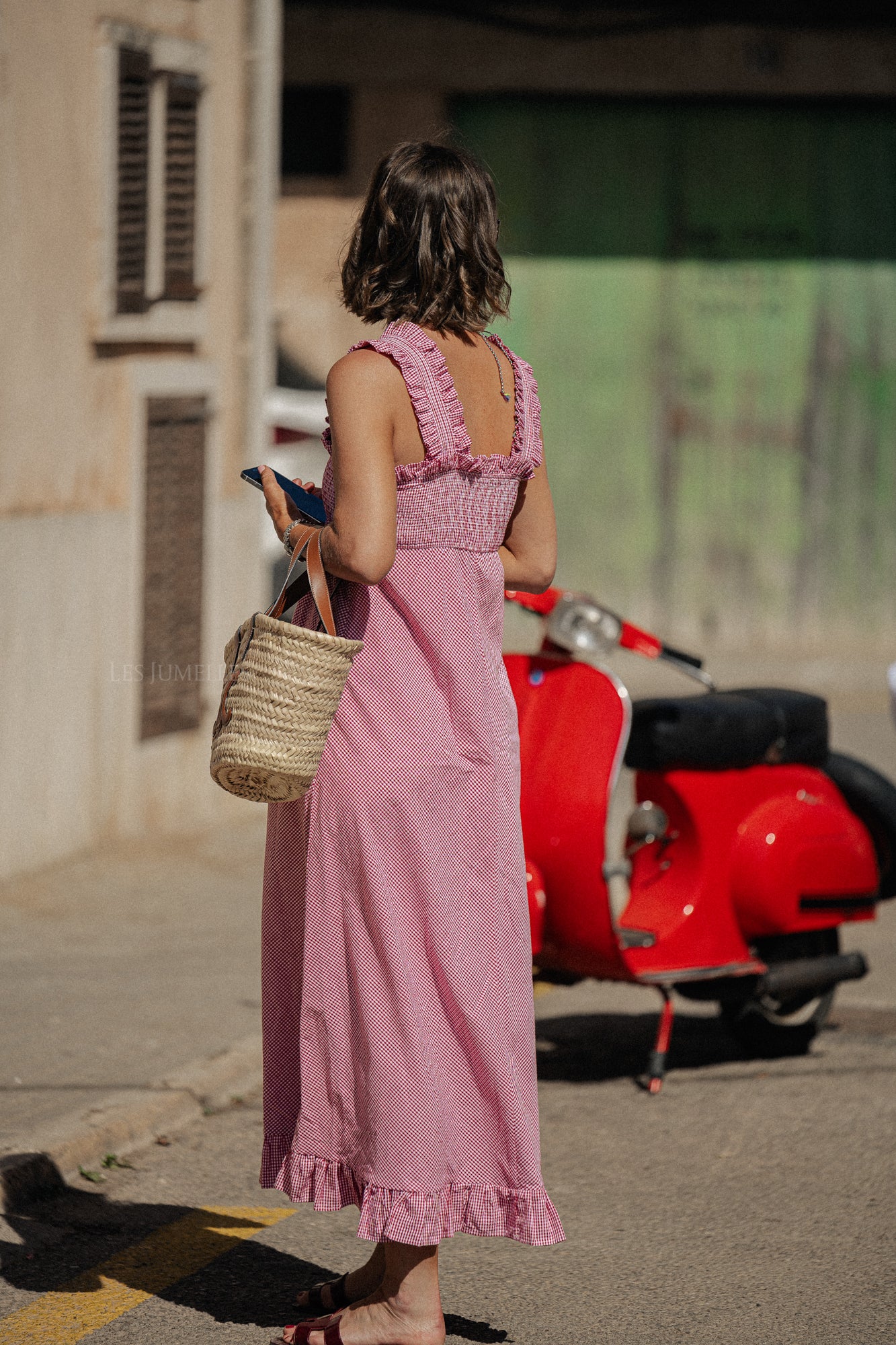 Susie seersucker dress red checks